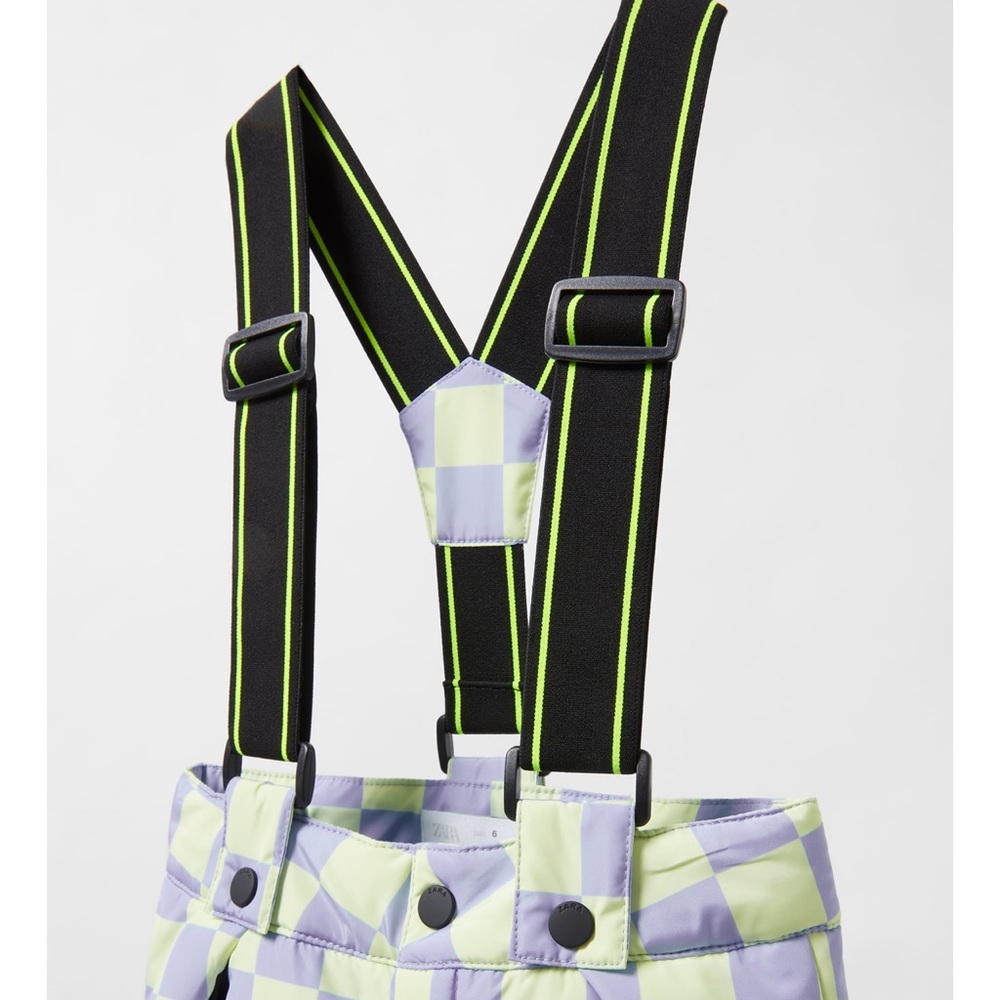 Zara  checkerboard water resistant pants with straps - Picture 4 of 11